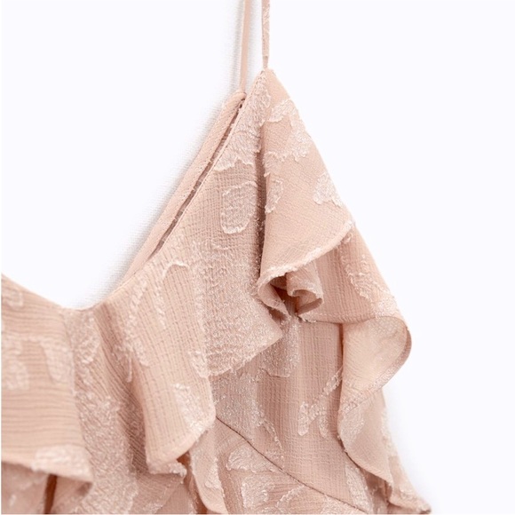 ZARA RUFFLED JACQUARD CAMISOLE TOP - Picture 4 of 4